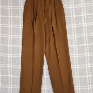 Escada Vintage Women's Brown Pleated Trousers Made In Germany Size EU 36